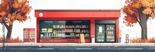 illustrated grocery store at the street
