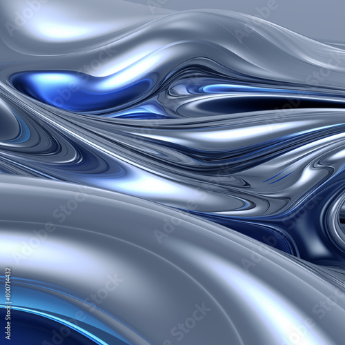 silver background wallpaper with curved lines, in the style of fluid expressionism, silver and blue, matte photo, chrome reflections