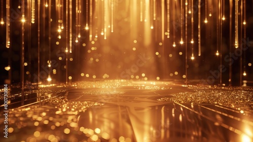 Golden glittering lights with sparkling effect in luxurious ambiance