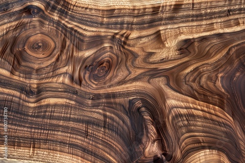 Decorative Brown Tones: Walnut Wood Surface Inspired by Nature's Tree Patterns
