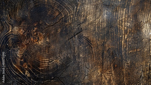 Weathered wooden surface with intricate grain patterns and scratches