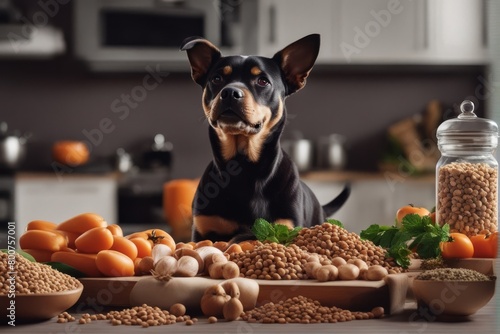'panorama healthy fresh ingredients pet food raw animal banner fodder meat uncooked beef cubed nourishment cat dog ingredient carnivore eat chicken heart-shaped liver offal vegetable cereal dish'