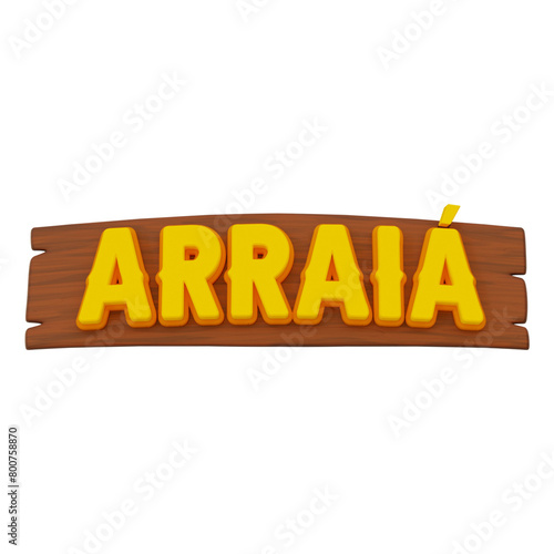 arraiá festa junina 3d, logo 3d arraiá para composição sem fundo, transparente, PNG