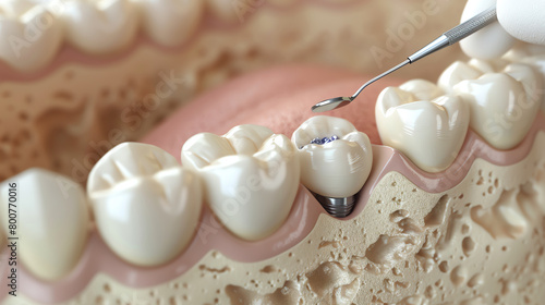 3D image of a dentist replacing an old amalgam filling with a new one
