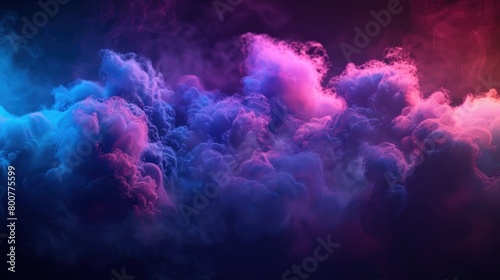 3d render, abstract background of fantasy neon cloud. Colorful smoke
