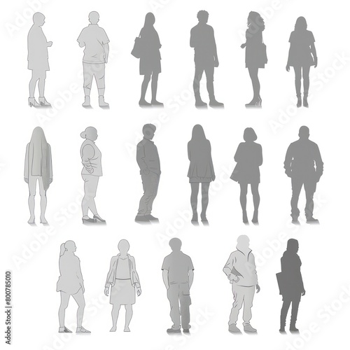  gray people vector graphics 