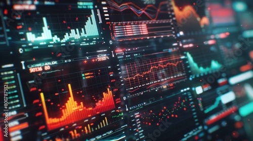 A collage of different screens displaying financial data and charts all powered by AI technology to provide a comprehensive overview of ones finances..