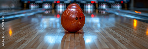 close up of a guitar, Bowling Alley with Scattered Bowling Balls 