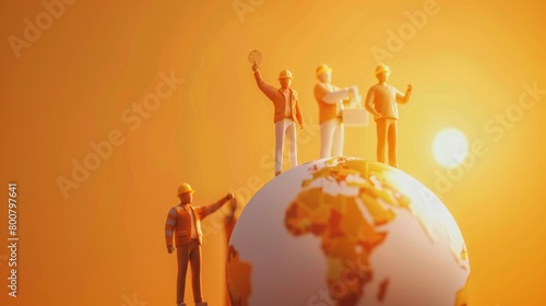 Celebrating International Labor Day, this 3D concept emphasizes labor safety and rights at the workplace, advocating for social justice and decent work for all.
