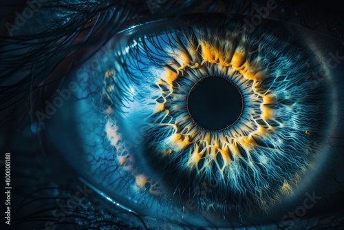 A detailed illustration of an iris eye. Generate AI image
