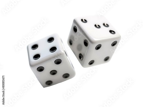 a pair of dice with black dots