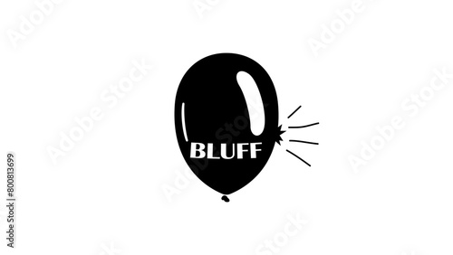 Bluff emblem, black isolated silhouette