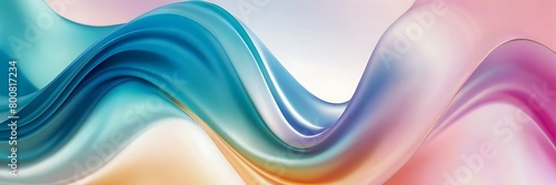 Abstract Fluid Blue White color shapes. Pastel Colored Background