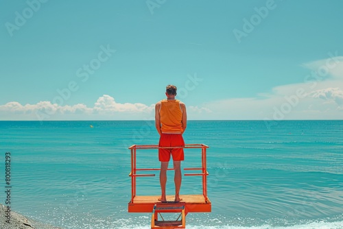 A lifeguard helping in the ocean.