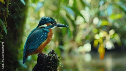 Develop a guided meditation inspired by the tranquil presence of a kingfisher as it patiently waits for the perfect moment to catch a small fish 