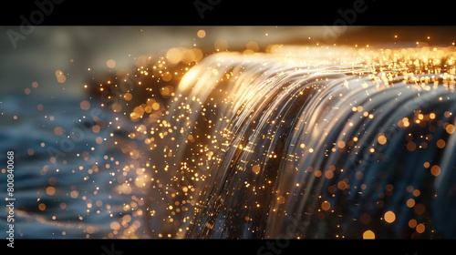 A cascade of golden light, flowing over an invisible edge, creating a waterfall of sparks in an endless cycle of renewal.