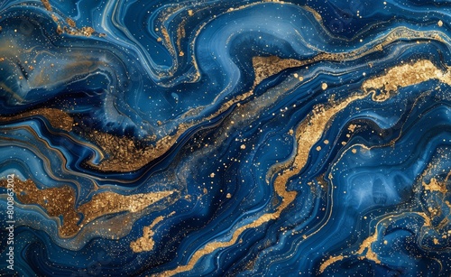 Majestic blue marbled texture with veins of gold, conjuring the grandeur of earthy topographies