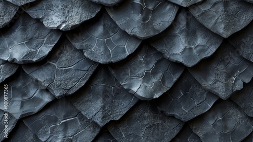 Close-up of dark fish scales showing subtle textures and organic patterns.