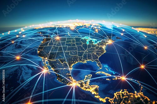 Cyber Net Convergence: Data Transfer Mapped Across North America