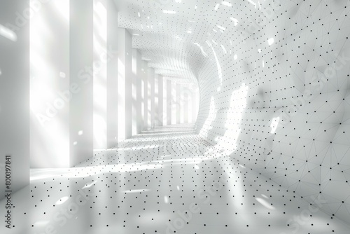 Futuristic White Sci-Fi Corridor