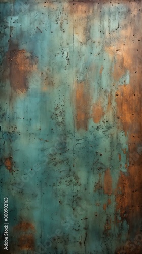 Copper and teal blue verdigris patina