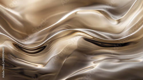 This high-quality image presents an abstract concept of flowing golden liquid, simulating elegant movement and luxury