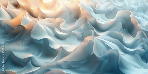 White and Blue Abstract 3D Image