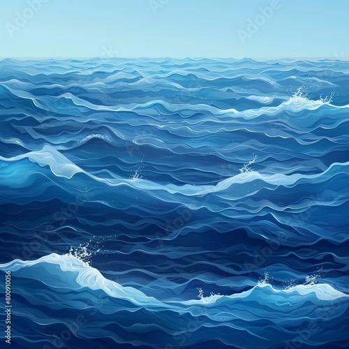 Blue Ocean Waves Illustration