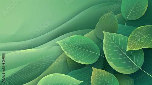 High-Quality Leaf Green Minimal Wave in Luxurious Vector Background.