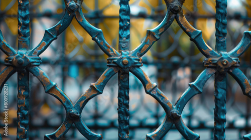 Close-up of Grille Metal Fence Pattern