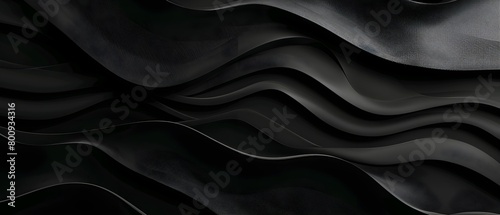 滑らかな波線を持つ抽象的な黒の背景