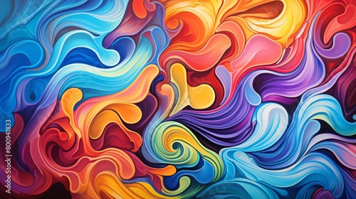 Vibrant and swirling surreal texture reminiscent of a psychedelic experience great for music festival promotions or contemporary art galleries