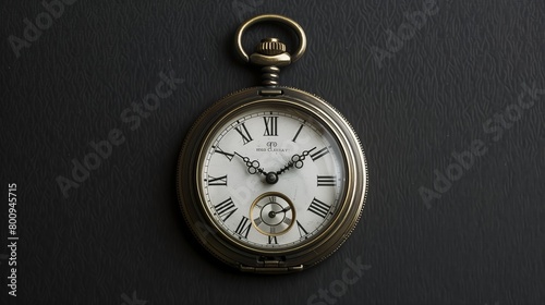 classic pocket watch on a black background