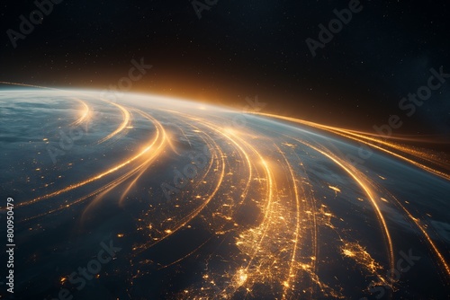 Global Network Connections over Earth from Space