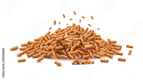 Wood pellets on white background Vector style vector