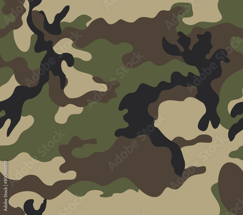 Texture camouflage classic fashionable background, military pattern, print for clothing, fabric, paper