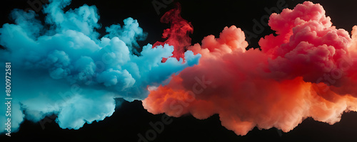 red and blue smoke abstract
