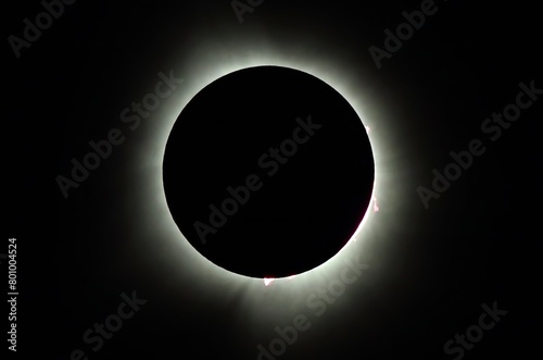 the corona at totality of the april 9, 2024, total solar eclipse as seen from hugo lake state park, near hugo, oklahoma