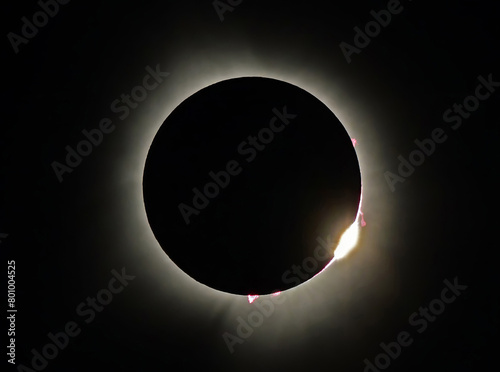 the diamond ring of the april 9, 2024, total solar eclipse as seen from hugo lake state park, near hugo, oklahoma