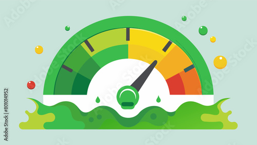 A meter filling up with green liquid symbolizing a credit score going from poor to excellent.