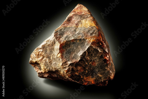 Svanbergite is rare precious natural stone on black background. AI generated. Header banner mockup with space.