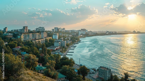 Volgograd Volga River Skyline