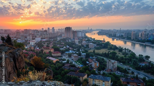 Volgograd Volga River Skyline