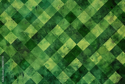 Green Argyle Textured Background for a Lush Spring Garden Design - Perfect for May and April