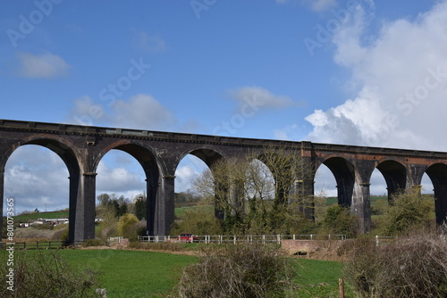 the arches of the harringworth viaduct (or welland viaduct) one of the longest railway viaducts across a valley in the uk