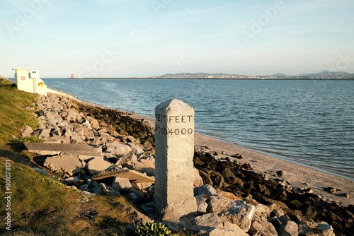 Scenic view of 4000 foot marker on Dublin's Bull Island