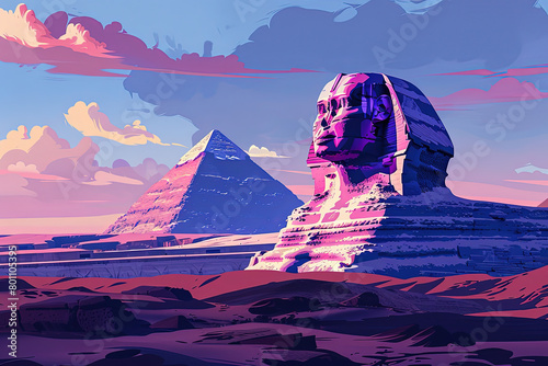 Giza Guardian - Ultra-Detailed Sphinx Illustration