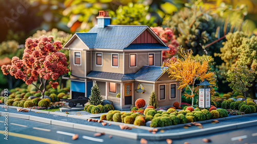 Cityscape with Miniature House