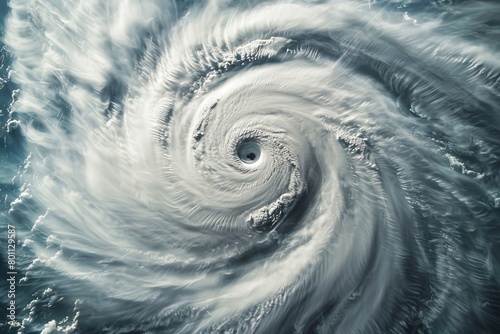 Bird's eye view of a tropical cyclone from space