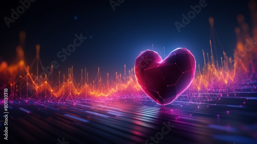 Vibrant color heart beat line concept